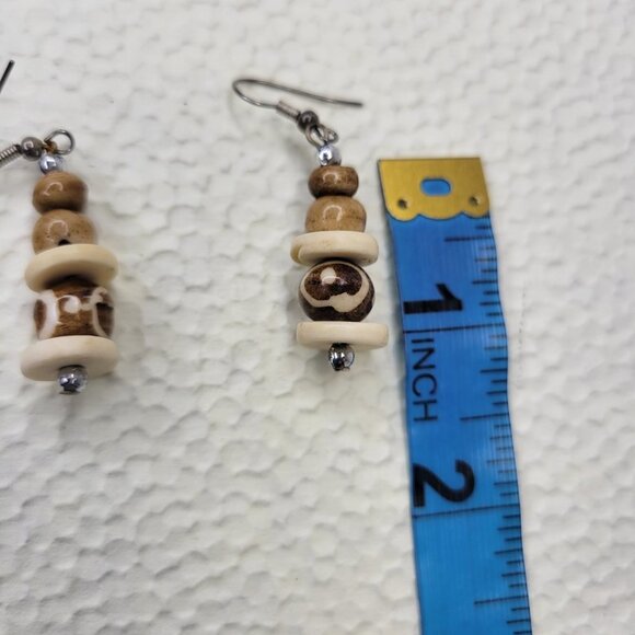 Multistrand Wooden Bead Necklace, Wood Inspired necklace  & earrings Set - Picture 14 of 14